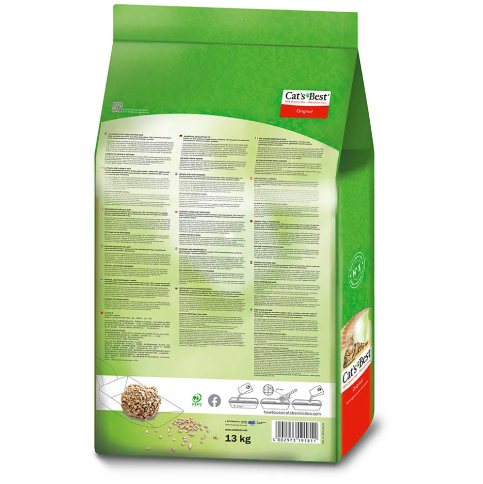 CatsBest Öko Katzenstreu Katzentoilette & Zubehör 30 l / 13 kg