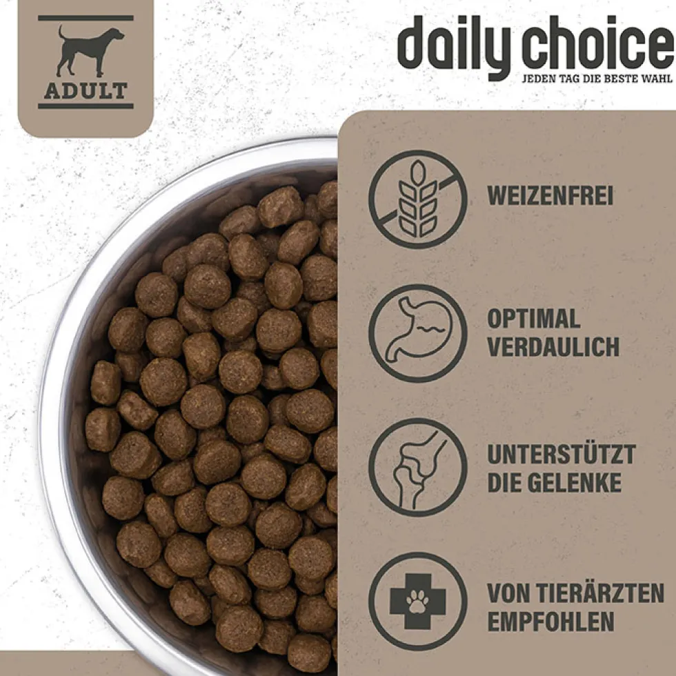 daily choice Basic mit Wild, Reis und Erbsen Trockenfutter 15 kg