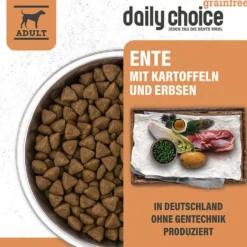 daily choice Grainfree Ente mit Kartoffeln und Erbsen Trockenfutter 15 kg