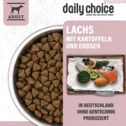 daily choice Grainfree Lachs mit Kartoffeln und Erbsen Trockenfutter 15 kg
