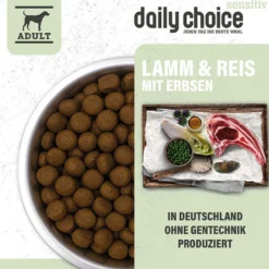 daily choice Sensitiv Lamm und Reis mit Erbsen Trockenfutter 15 kg
