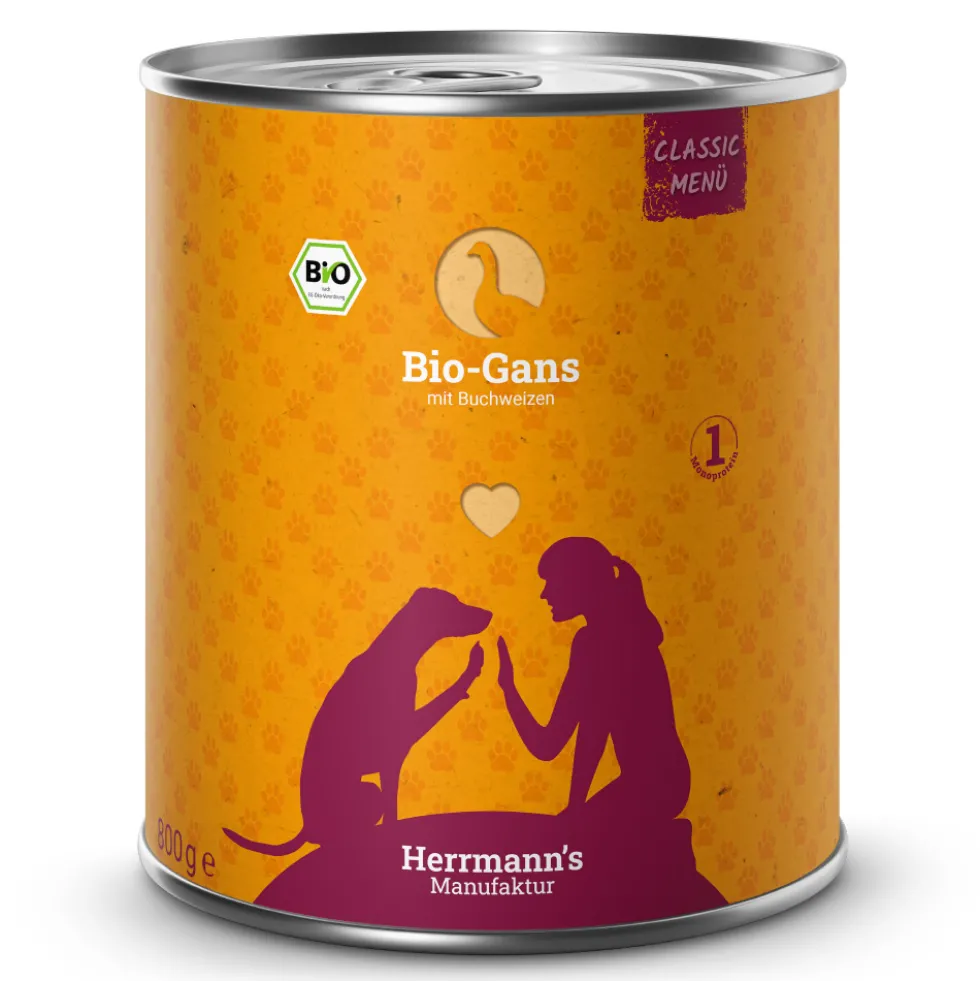 Herrmann's Classic Bio-Gans mit Buchweizen Nassfutter 6 x 800 g