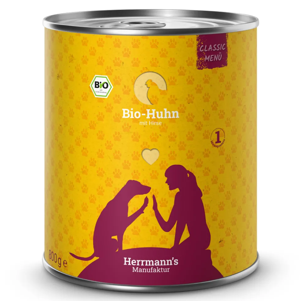 Herrmann's Classic Bio-Huhn mit Hirse Nassfutter 6 x 800 g
