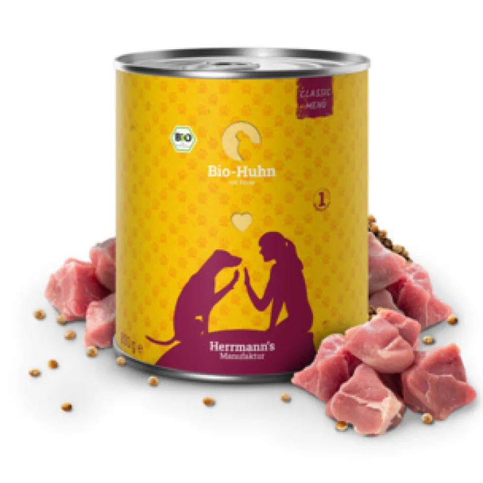 Herrmann's Classic Bio-Huhn mit Hirse Nassfutter 6 x 800 g