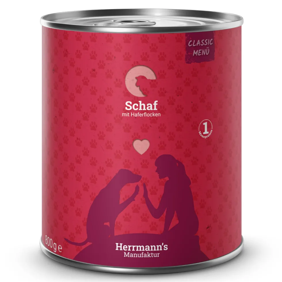 Herrmann's Classic Schaf mit Haferflocken Nassfutter 6 x 800 g