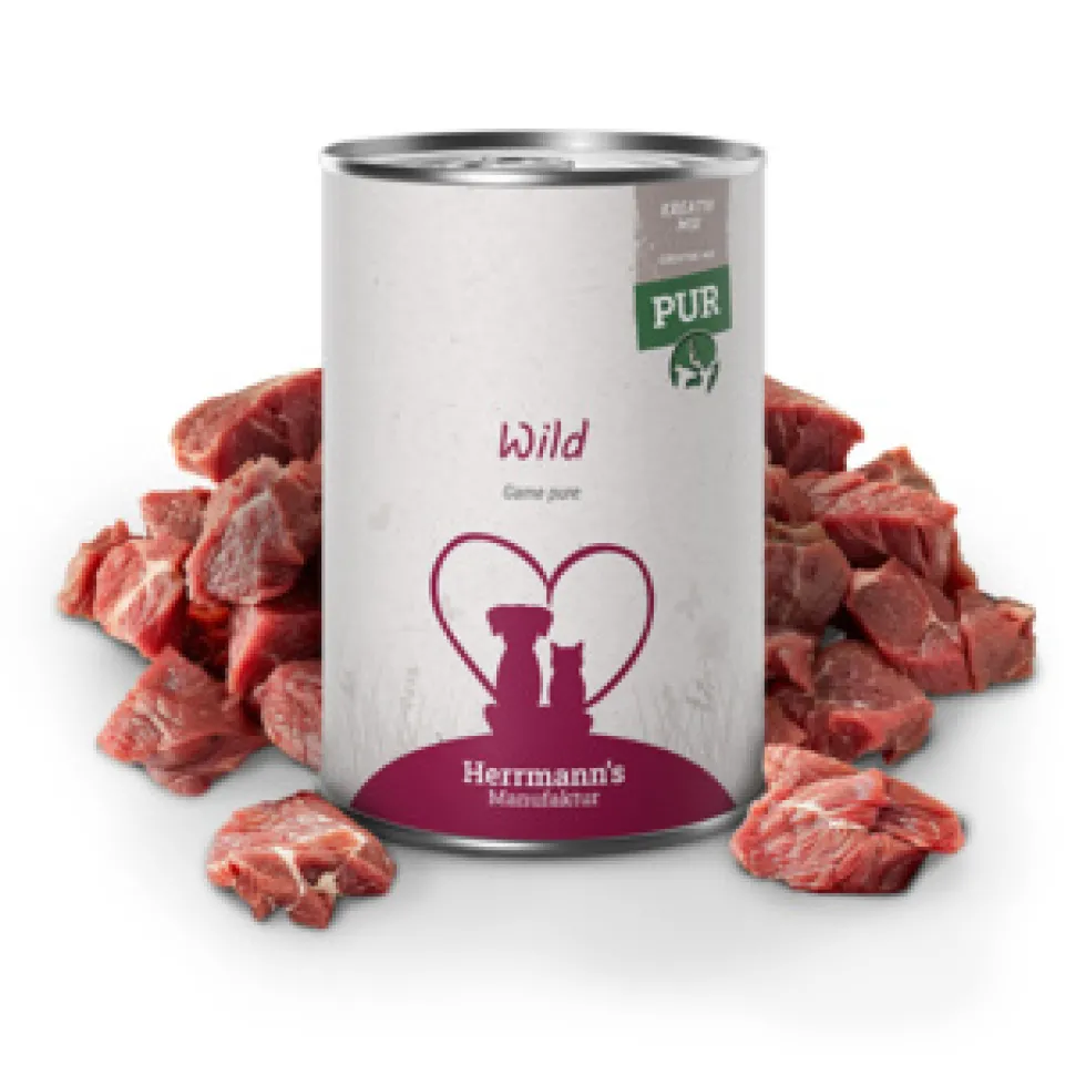 Herrmann's Kreativ-Mix Wild Reinfleisch Ergänzung Nassfutter 30 x 400 g