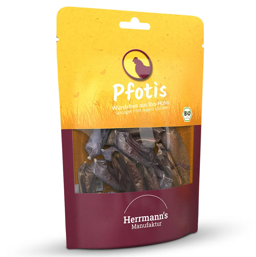 Herrmann's Pfotis Bio Hühnerwürstchen Snack 80 g