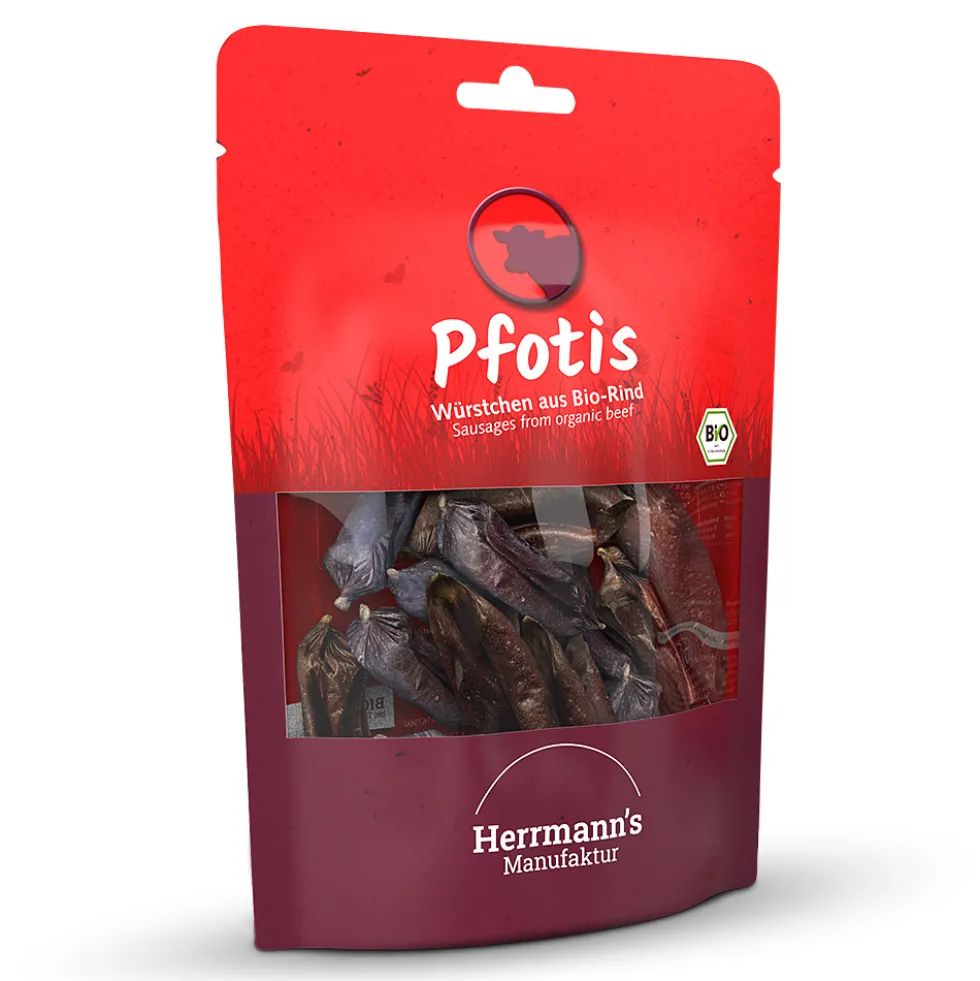 Herrmann's Pfotis Bio Rinderwürstchen Snack 80 g
