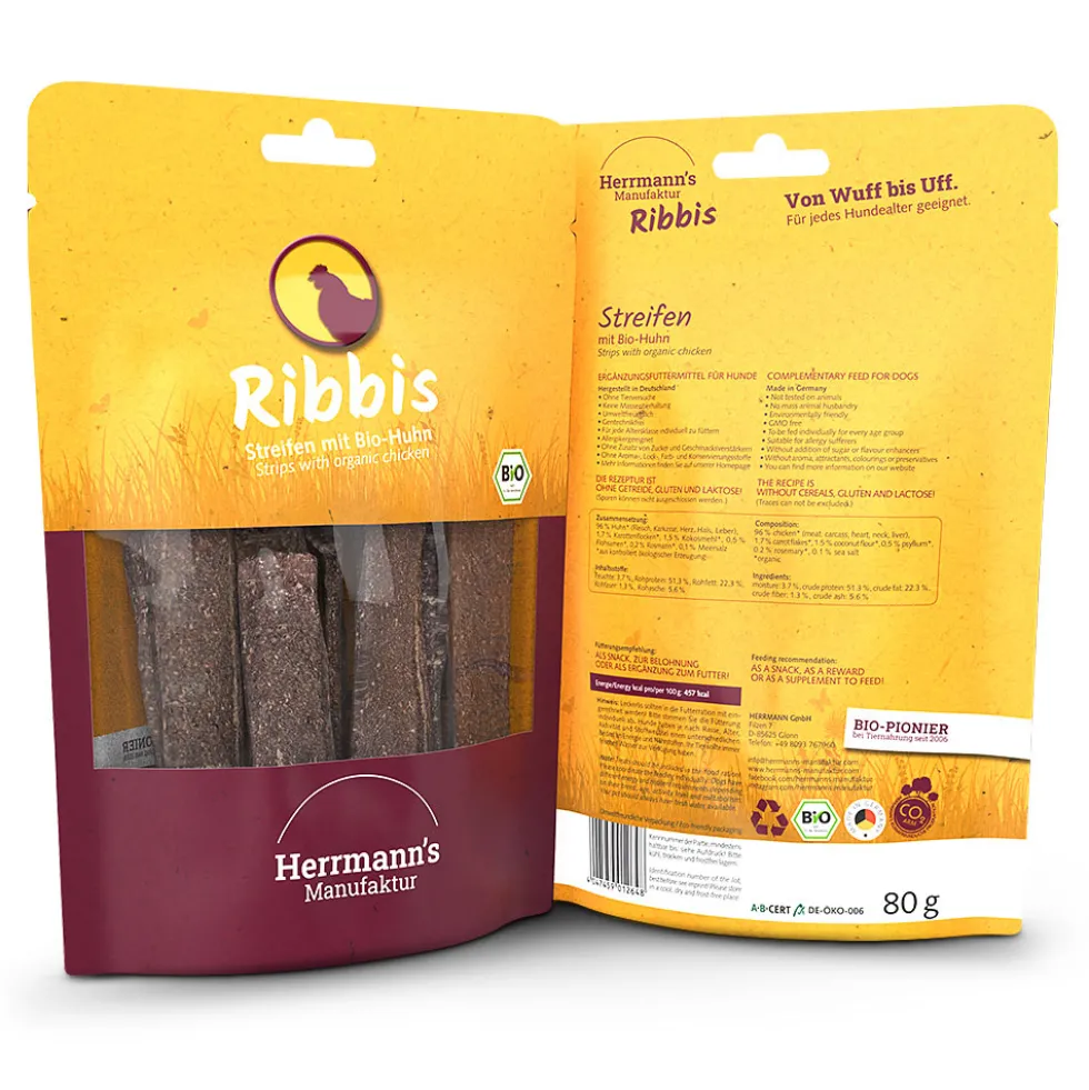 Herrmann's Ribbis Bio Huhn Snack 80 g