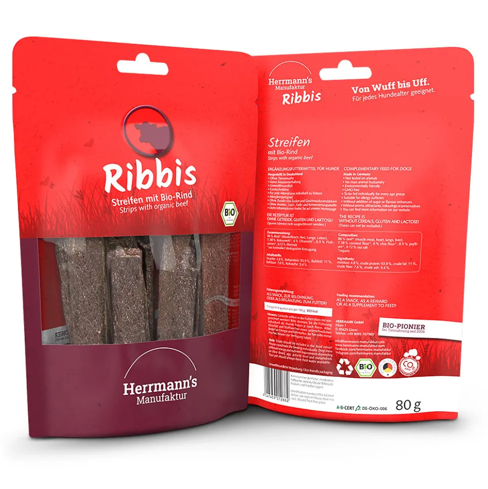 Herrmann's Ribbis Bio Rind Snack 80 g