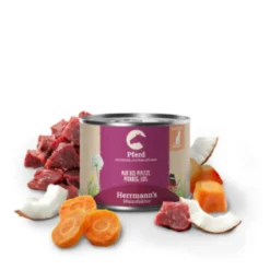 Herrmann's Selection Adult Pferd mit Karotte & Kokosflocken Nassfutter 60 x 200 g