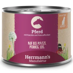 Herrmann's Selection Adult Pferd mit Karotte & Kokosflocken Nassfutter 60 x 200 g