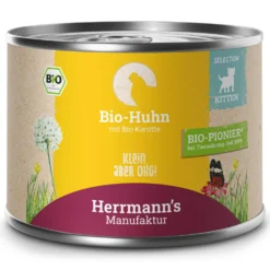 Herrmann's Selection Kitten Bio Huhn mit Karotte Nassfutter 12 x 200 g