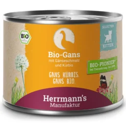Herrmann's Selection Kitten Bio Gans mit Kürbis Nassfutter 12 x 200 g