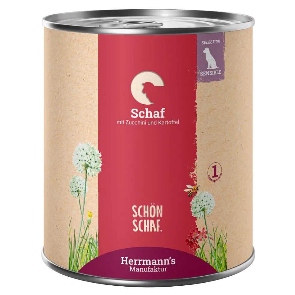 Herrmann's Selection Sensible Schaf mit Zucchini und Kartoffeln Nassfutter 6 x 800 g