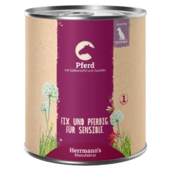 Herrmann's Selection Sensible Pferd mit Süßkartoffel & Zucchini Nassfutter 6 x 800 g