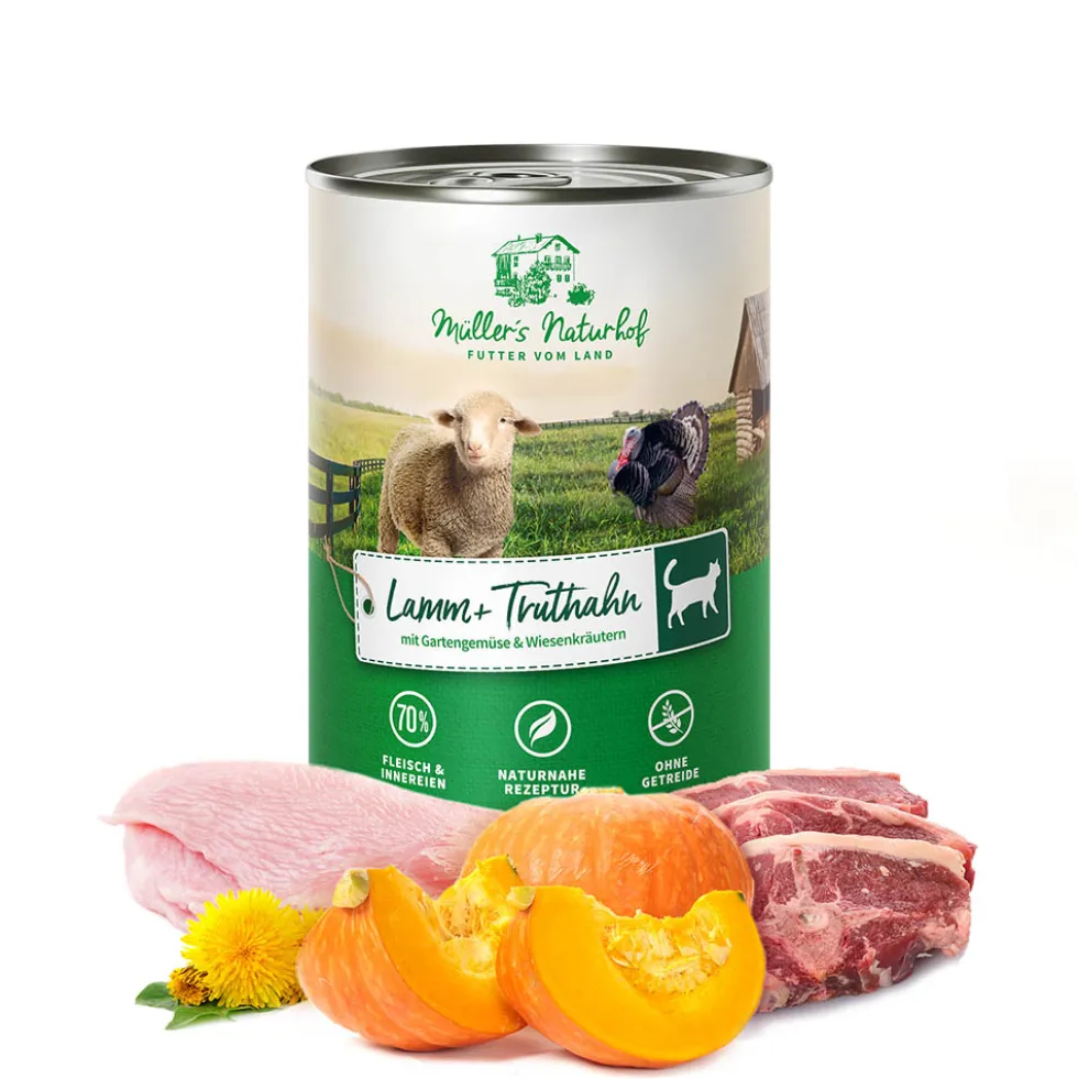 Müller’s Naturhof Traditionell Lamm und Truthahn Nassfutter 6 x 400 g