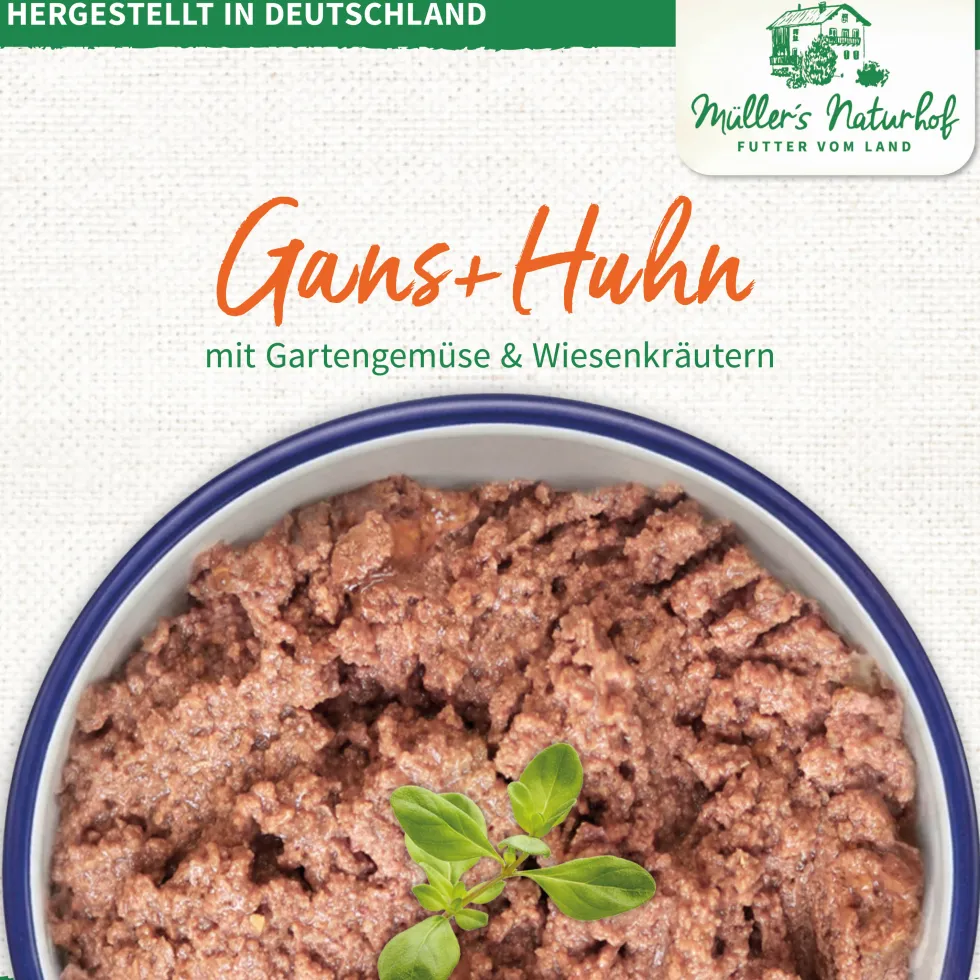Müller’s Naturhof Traditionell Gans und Huhn Nassfutter 60 x 100 g