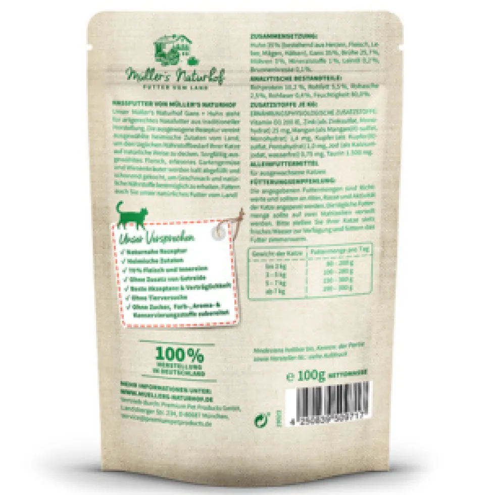 Müller’s Naturhof Traditionell Gans und Huhn Nassfutter 60 x 100 g
