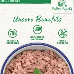 Müller’s Naturhof Traditionell Huhn & Forelle Nassfutter 12 x 100 g