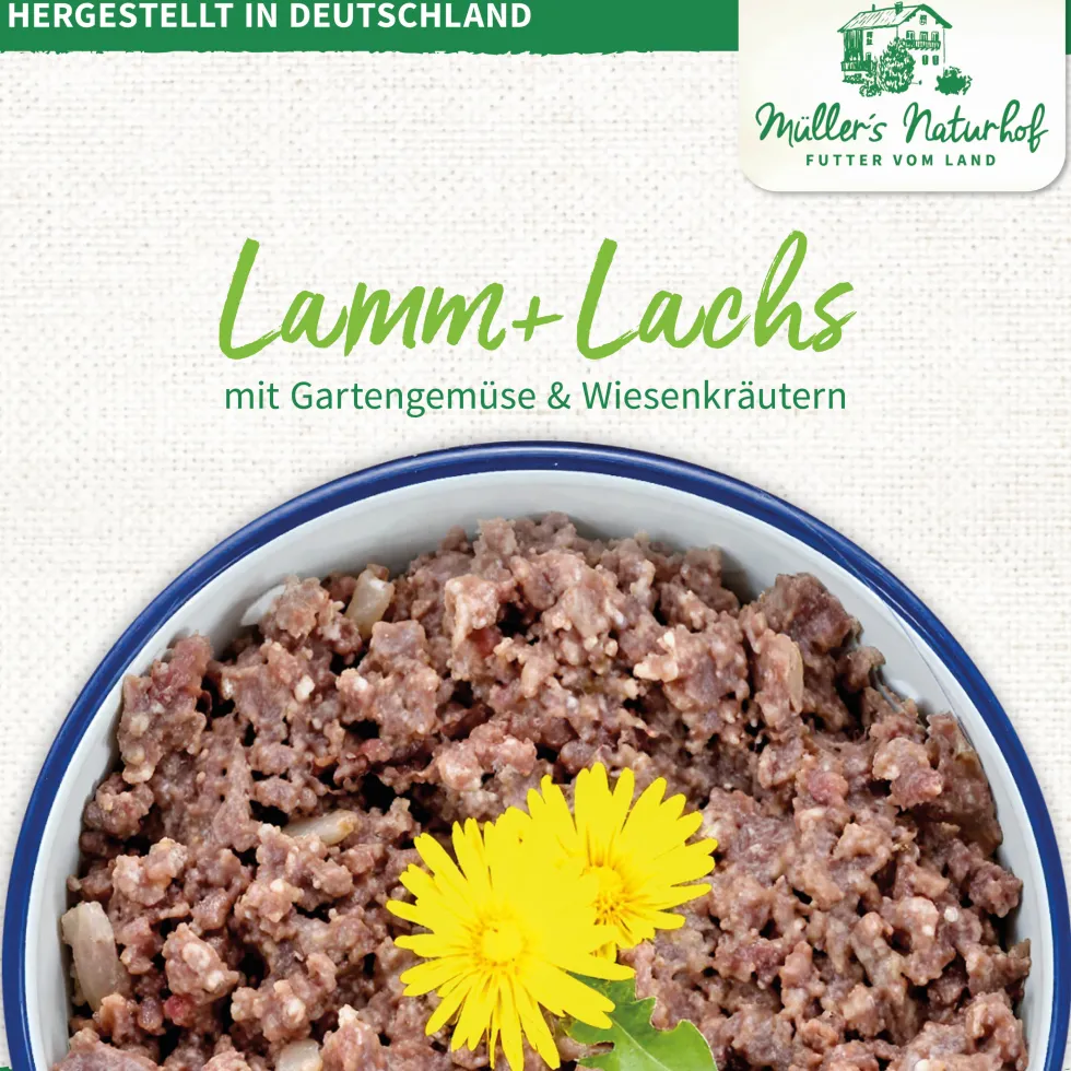 Müller’s Naturhof Traditionell Lamm und Lachs Nassfutter 6 x 800 g