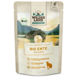Wildes Land BIO Adult Ente mit Lachsöl Nassfutter 60 x 85 g