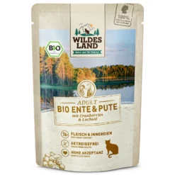Wildes Land BIO Adult Ente & Pute mit Cranberry Nassfutter 12 x 85 g