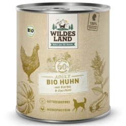 Wildes Land BIO Adult Huhn mit Kürbis & Zucchini Nassfutter 6 x 800 g