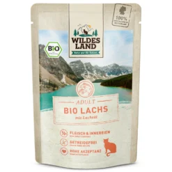 Wildes Land BIO Adult Lachs mit Lachsöl Nassfutter 12 x 85 g