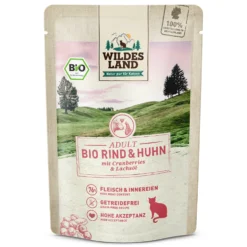 Wildes Land BIO Adult Rind & Huhn mit Cranberry Nassfutter 12 x 85 g