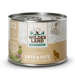 Wildes Land Classic Adult Ente und Pute mit Distelöl Nassfutter 6 x 200 g