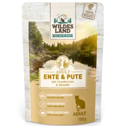Wildes Land Classic Adult Ente und Pute mit Distelöl Nassfutter 12 x 100 g