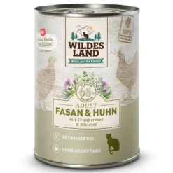 Wildes Land Classic Adult Fasan und Huhn Nassfutter 6 x 400 g