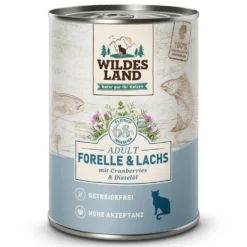 Wildes Land Classic Adult Forelle und Lachs Nassfutter 6 x 375 g