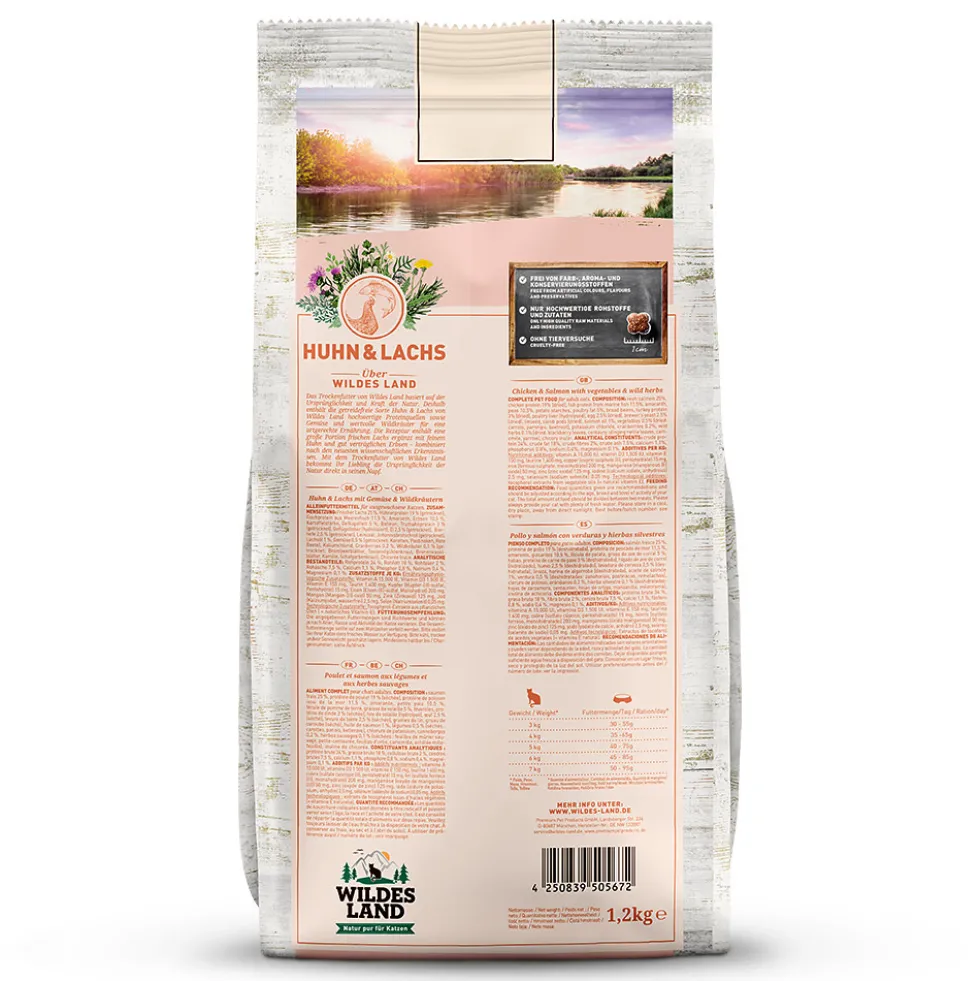 Wildes Land Classic Adult Huhn und Lachs Trockenfutter 4 x 1,2 kg