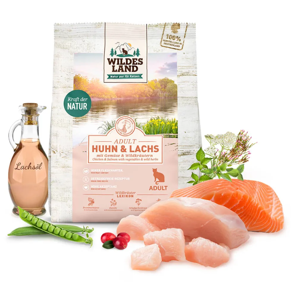 Wildes Land Classic Adult Huhn und Lachs Trockenfutter 400 g