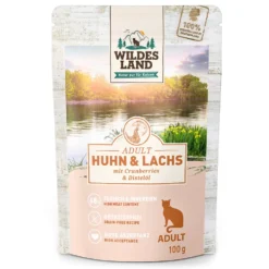 Wildes Land Classic Adult Huhn & Lachs Nassfutter 12 x 100 g