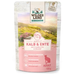 Wildes Land Classic Adult Kalb und Ente Nassfutter 12 x 100 g