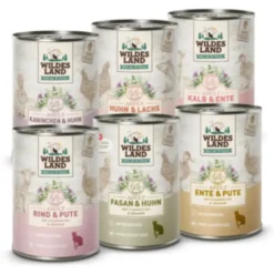 Wildes Land Classic Adult Nassfutter Mixpaket Nassfutter 6 x 400 g
