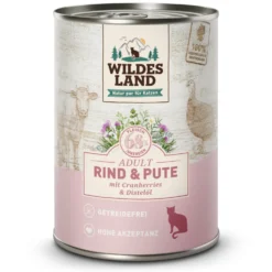 Wildes Land Classic Adult Rind und Pute mit Distelöl Nassfutter 30 x 400 g