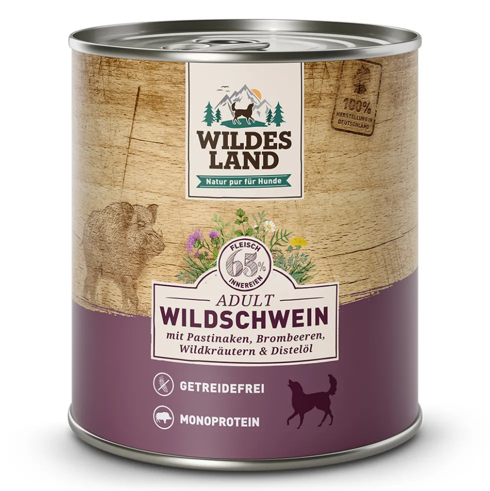 Wildes Land Classic Adult Wildschwein mit Pastinake Nassfutter 6 x 800 g