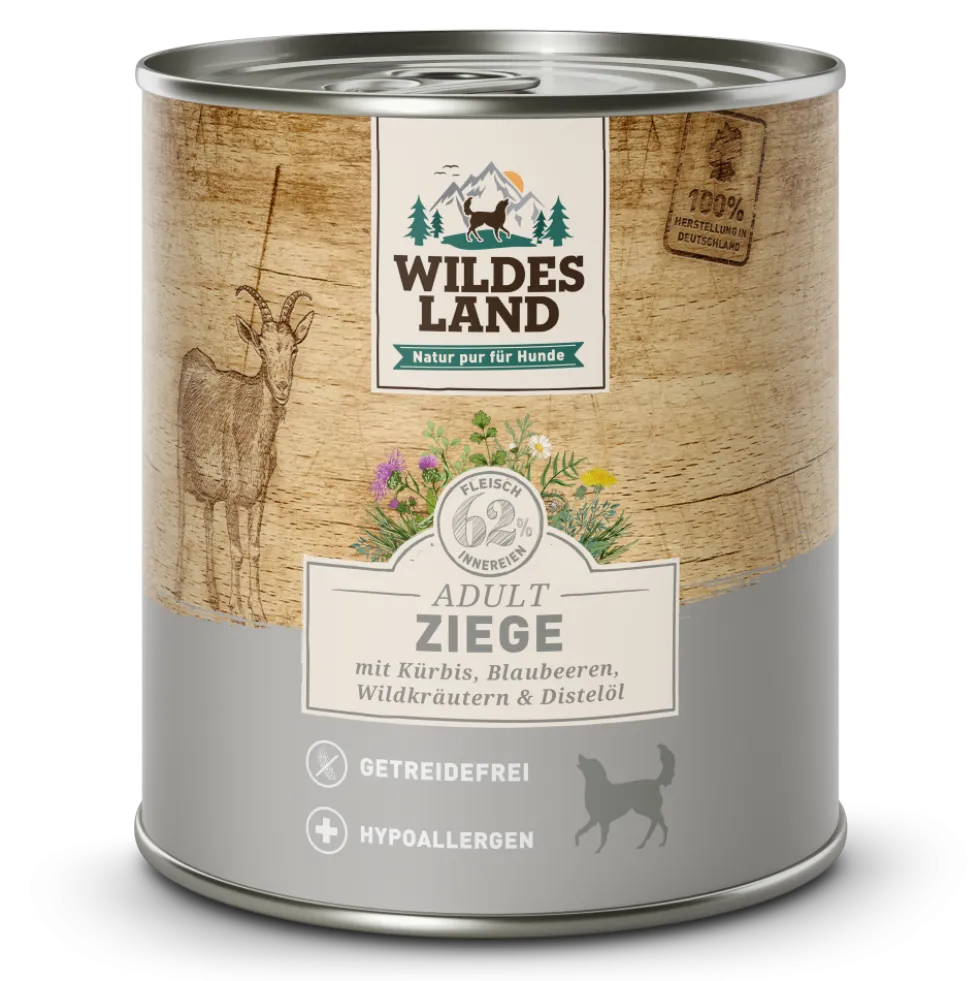 Wildes Land Classic Adult Ziege mit Kürbis Nassfutter 6 x 800 g