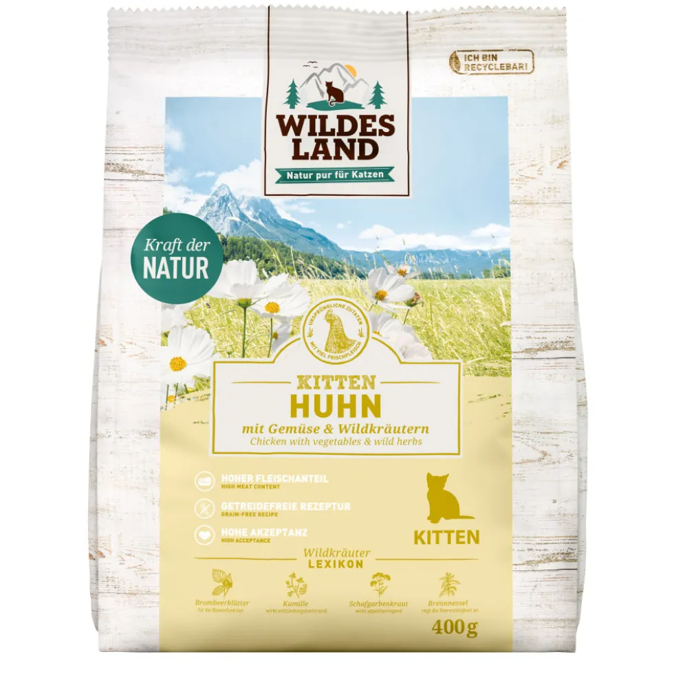 Wildes Land Classic Kitten Huhn Trockenfutter 400 g
