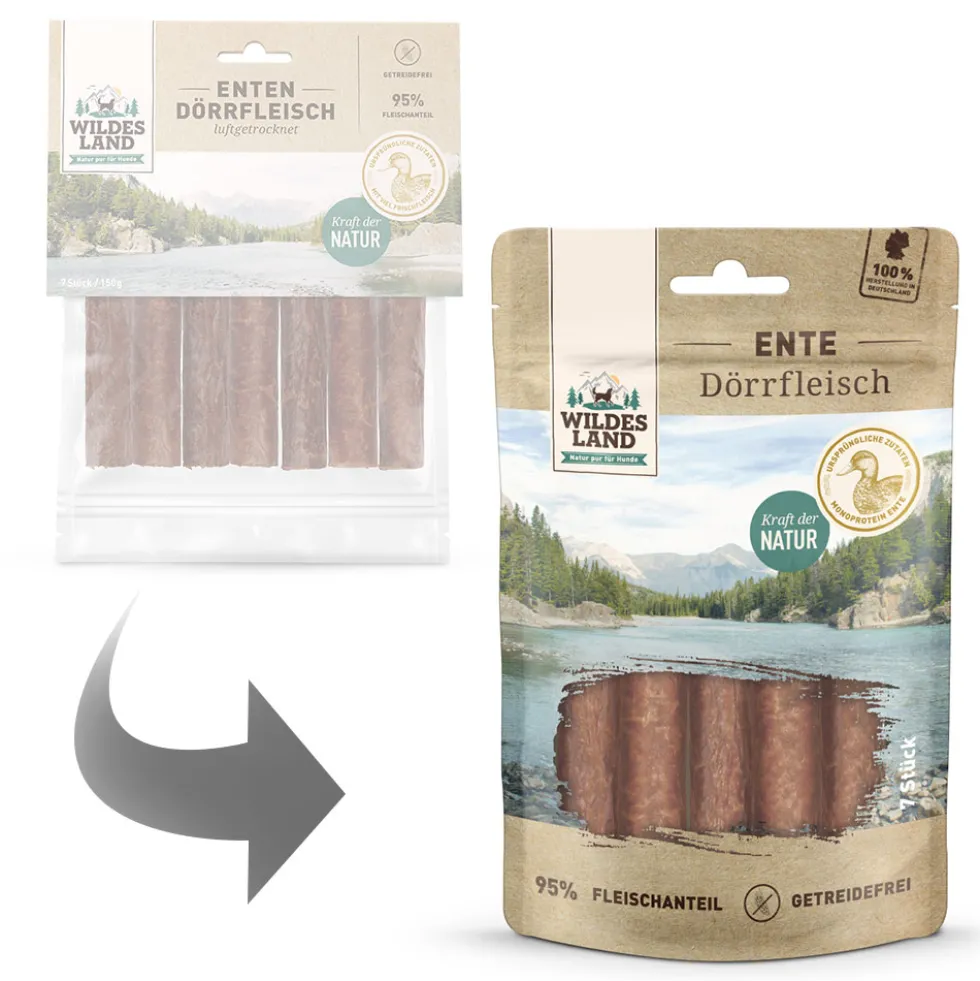 Wildes Land Dörrfleisch Ente Snack 7 Stück