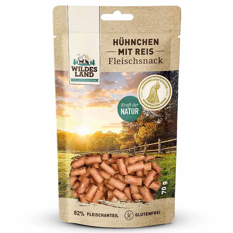 Wildes Land Fleischsnacks Hühnchen mit Reis Snack 7 x 70 g
