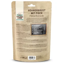 Wildes Land Fleischsnacks Hühnerbrust mit Fisch Snack 5 x 200 g