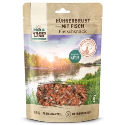 Wildes Land Fleischsnacks Hühnerbrust mit Fisch Snack 5 x 200 g