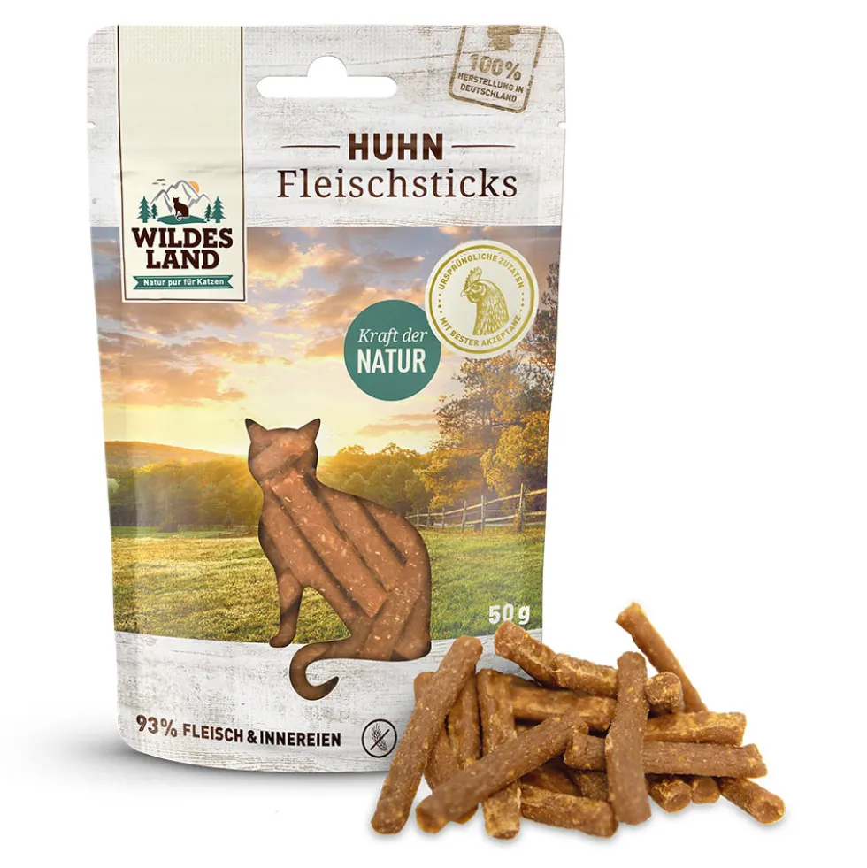 Wildes Land Fleischsticks Huhn Snack 9 x 50 g