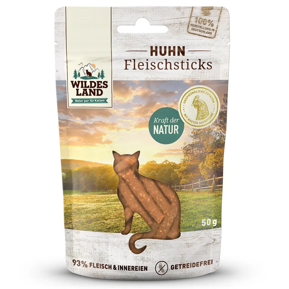 Wildes Land Fleischsticks Huhn Snack 9 x 50 g