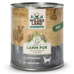 Wildes Land PUR Adult Lamm mit Distelöl Nassfutter 6 x 800 g